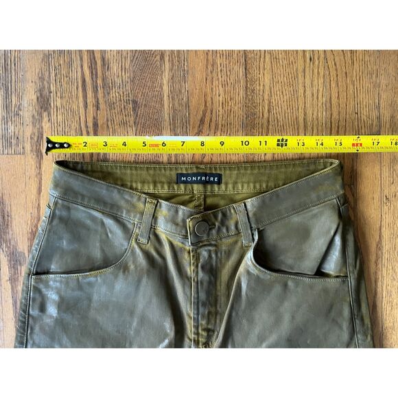 MONFRERE Green Waxed MF Slim Leg Cargo Pants Trousers   Mens Size 30 - Picture 6 of 9